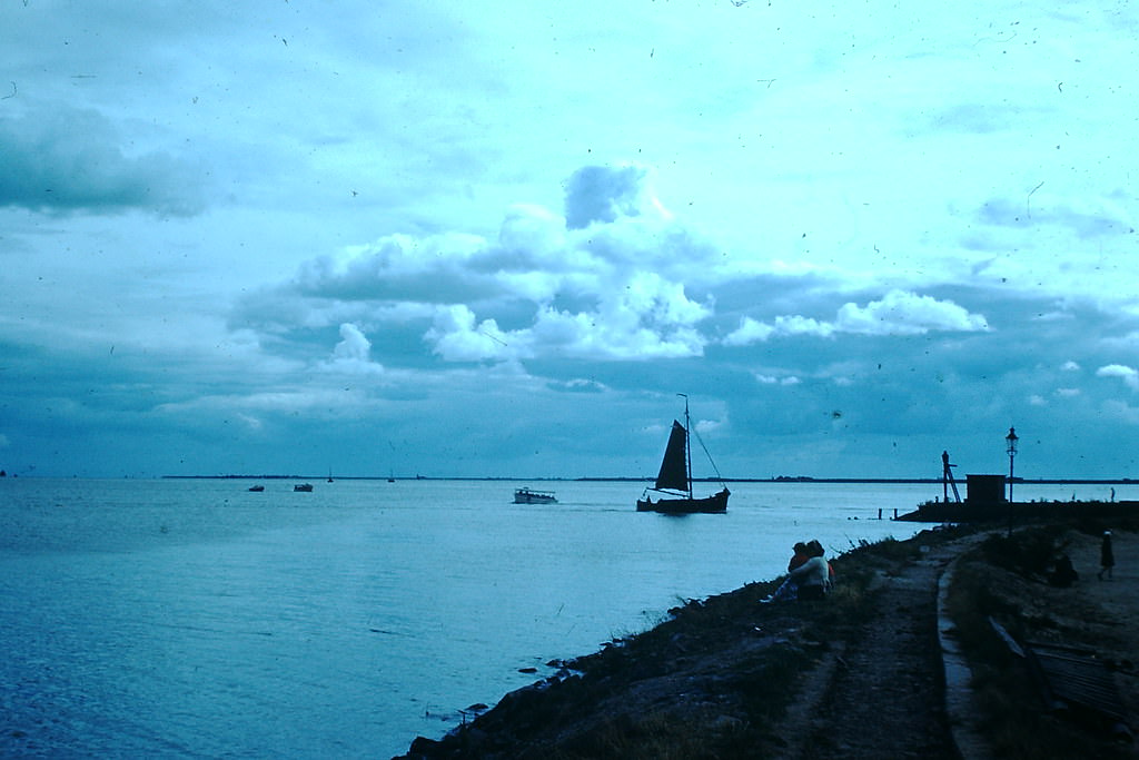 Volendam at Sundown, the Netherlands, 1940s.