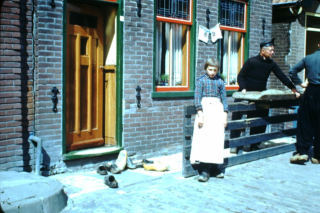 Wooden Shoes in Volendam, the Netherlands, 1940s.