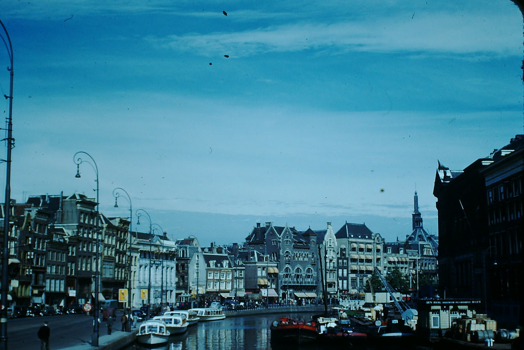 Amsterdam Canal, the Netherlands, 1940s.