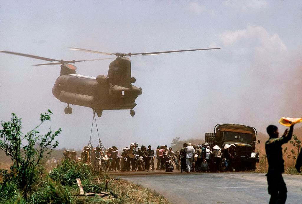 Refugees during the last days of the Vietnam War.