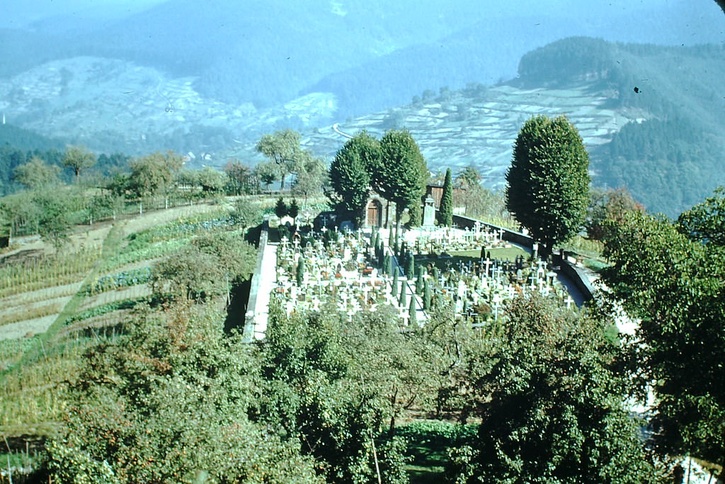 Cemetery in Black Forest, Germany, 1949.