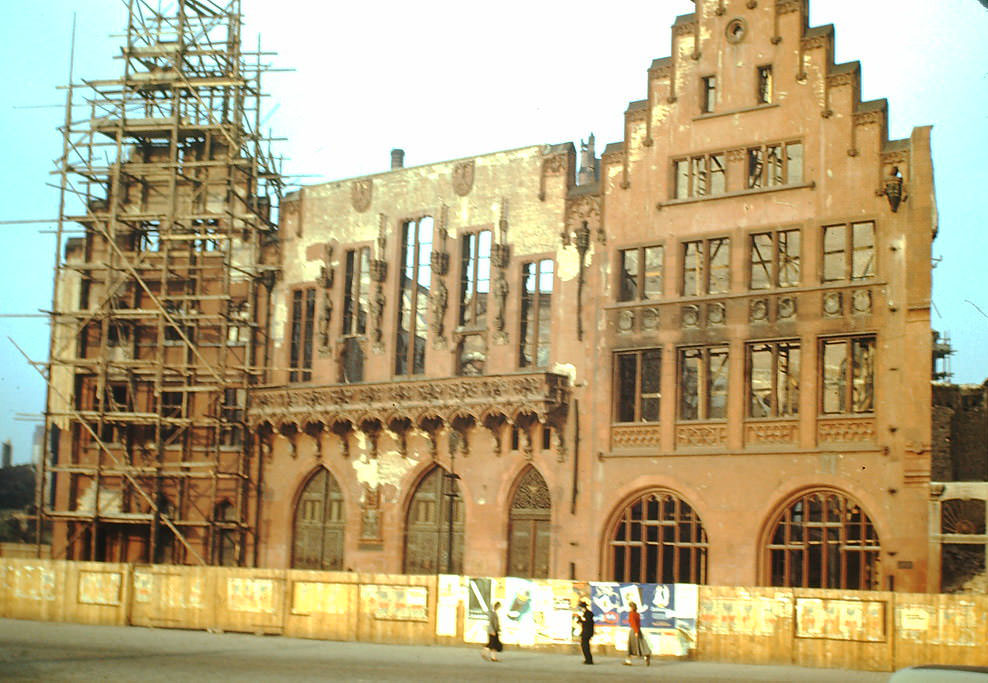 Historic Building where German Kings were crowned in Frankfurt, Germany, 1949.