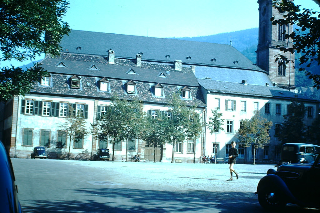 Old Bldg and Chapel of Heidelberg Uni, Germany, 1949.