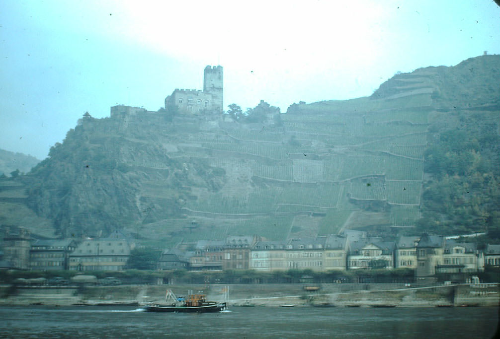 Rhine River Castle, Germany, 1949.
