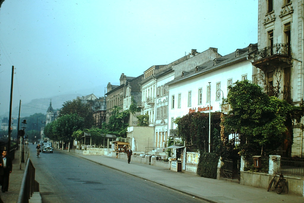 Ruedesheim Street Along the Rhine, Germany, 1994.