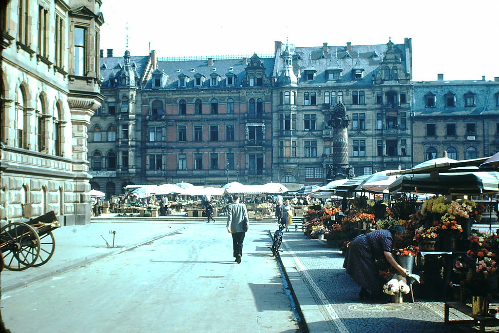 Wiesbaden Market, Germany, 1949.