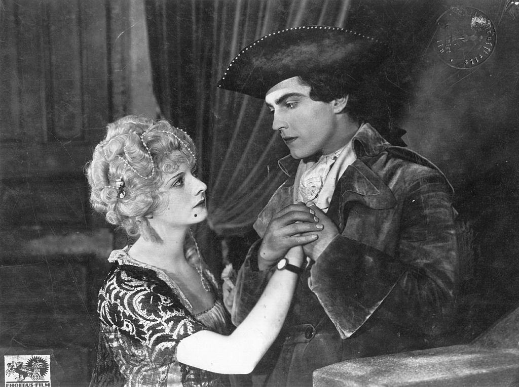 Alice Terry with Ramon Navarro in the movie 'Where the Pavement Ends', 1923.
