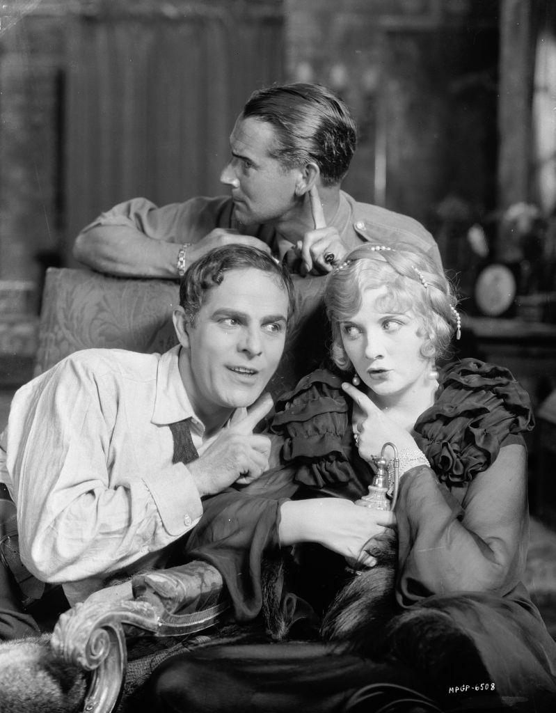 Alice Terry with Antonio Moreno on the set of 'Mare Nostrum', 1930.