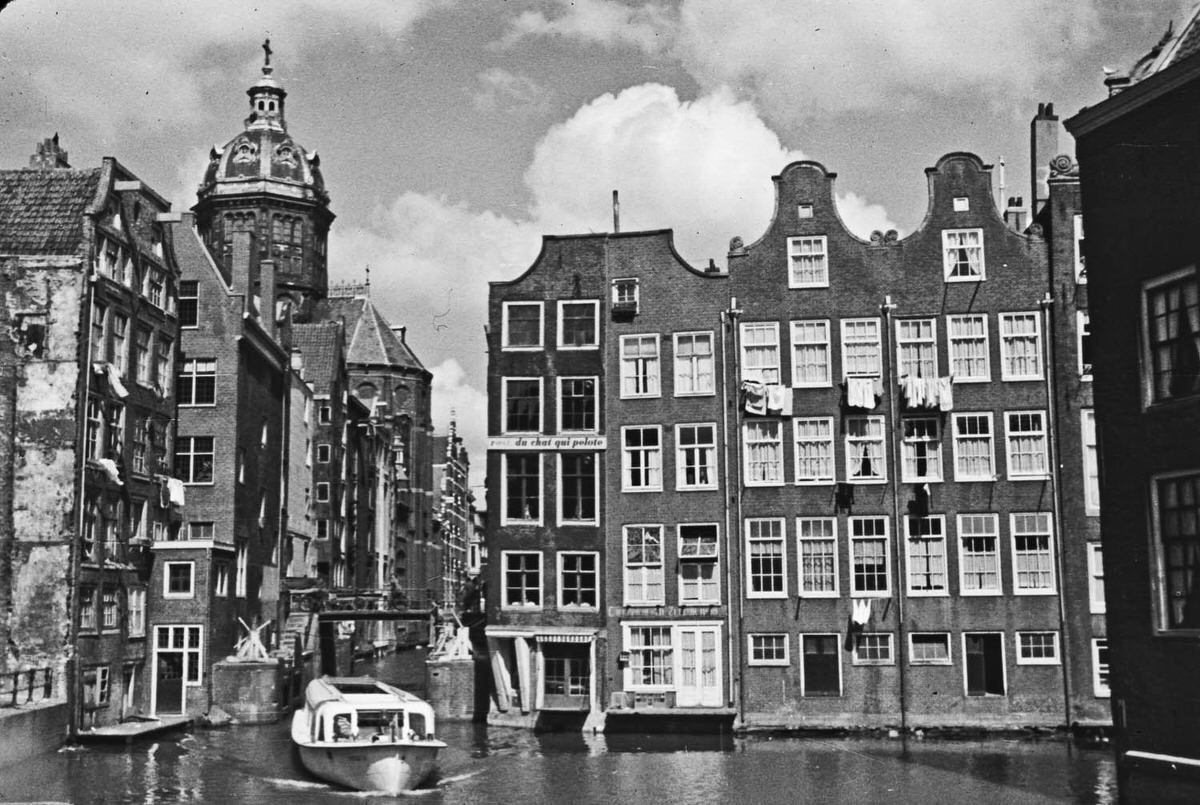 A boat in the Canal, Amsterdam, 1958