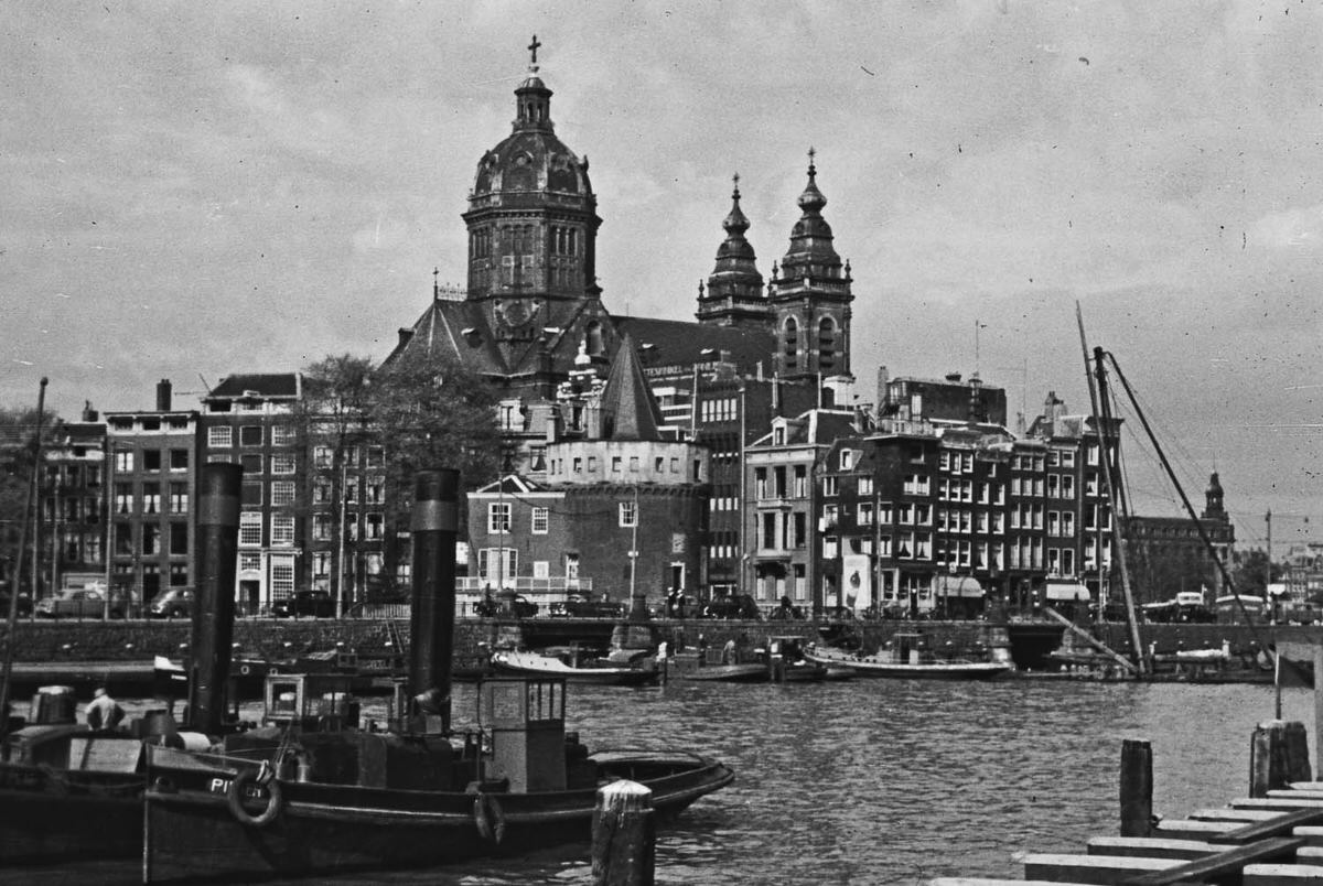 View from the harbor Amsterdam, 1958