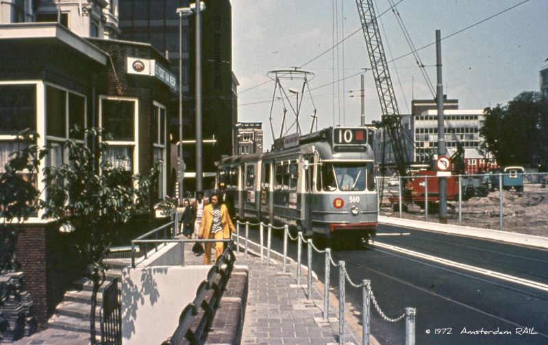 Temporary tramtracks, Amsterdam, June 1972
