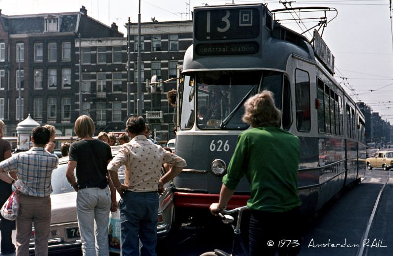 Mercedes bashing, Rozengracht, Amsterdam, July 1973