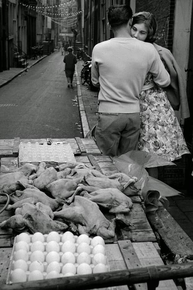 Egg and chicken market stand, 1966