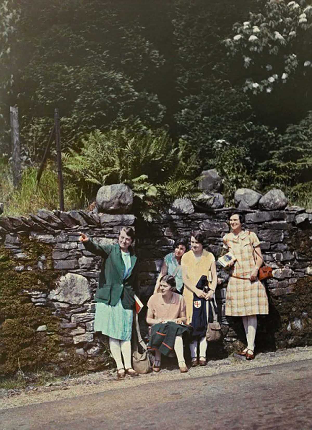 A group of women hike in Cumbria.