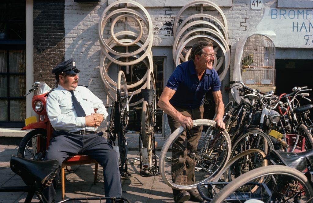 A Bicycle Repair Shop in Amsterdam, 1976.