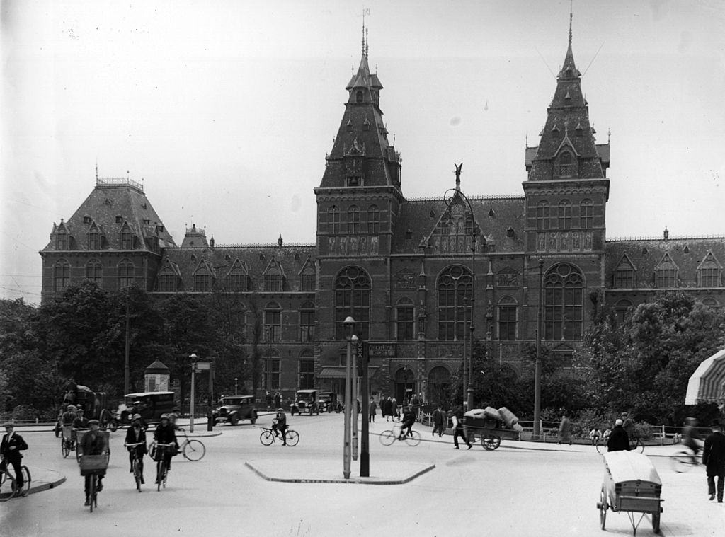 Cyclists in Amsterdam, 1920s.