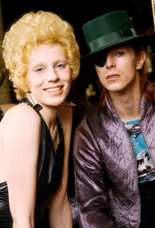 David Bowie with his wife Angie Bowie and their Son Zowie in Amsterdam in 1974