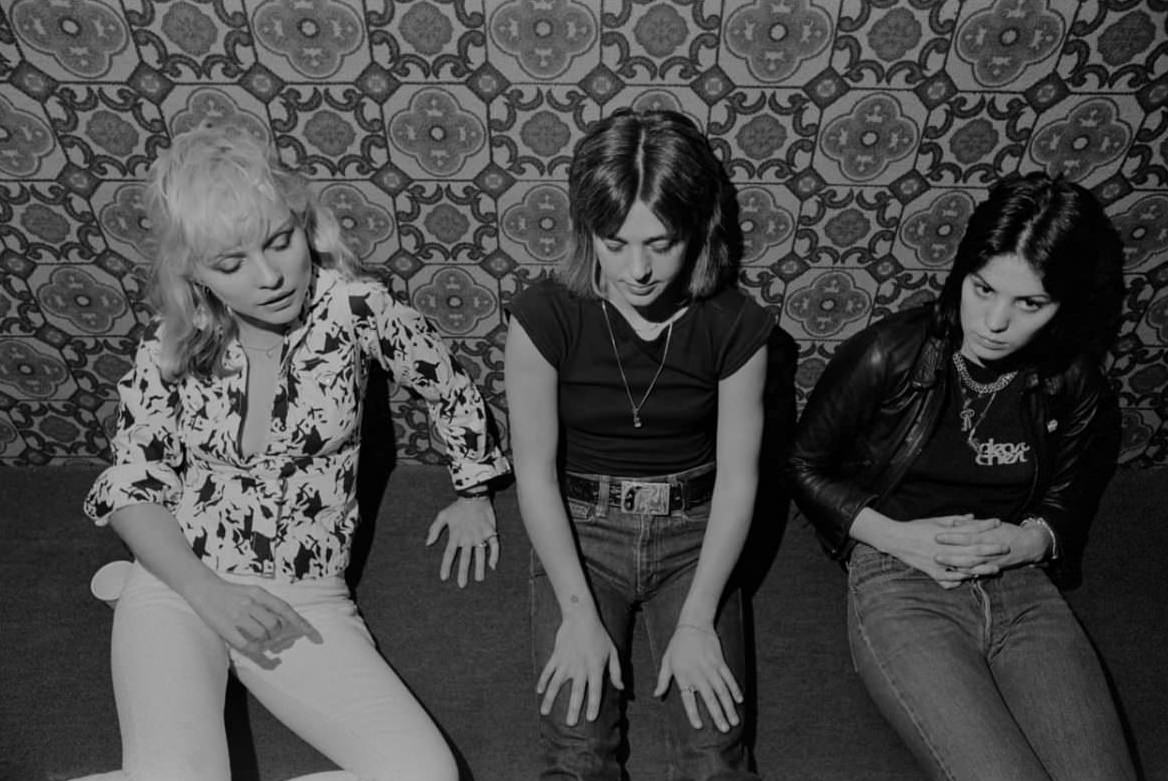 Debbie Harry, Suzi Quatro, and Joan Jett in a studio in Los Angeles, where Suzi was recording with producer Mike Chapman.