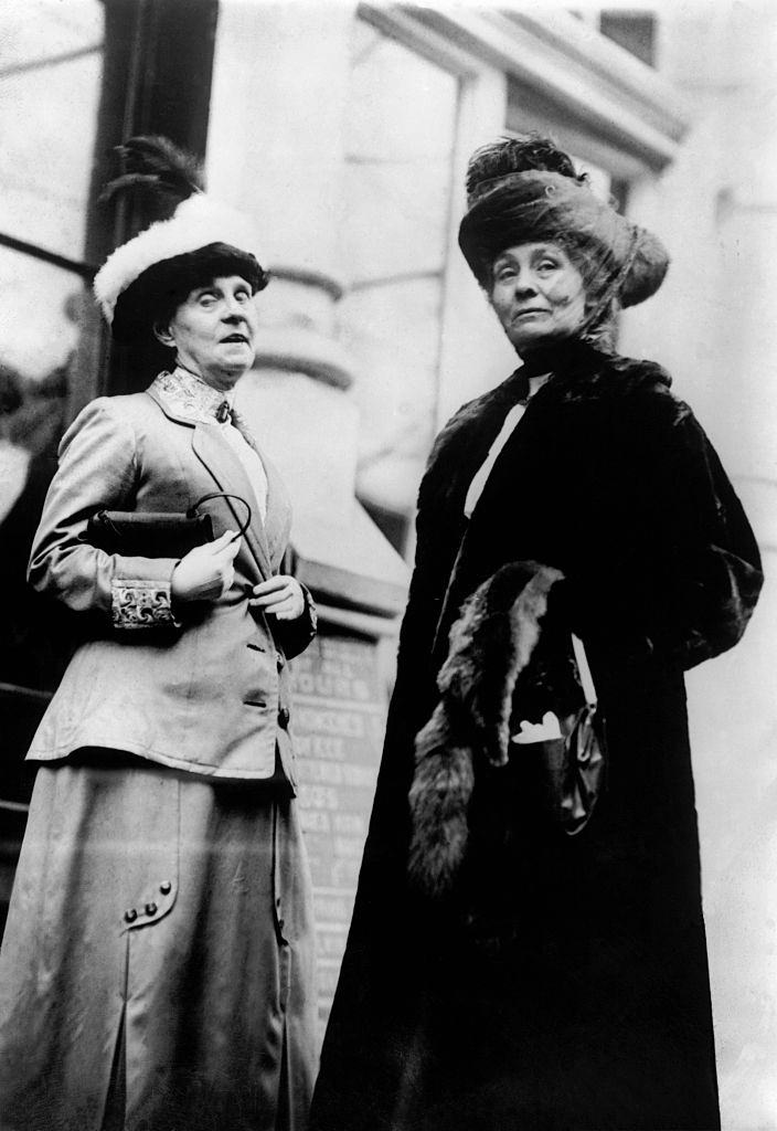 Emmeling Pankhurst with Mrs Hudson, 1910s.