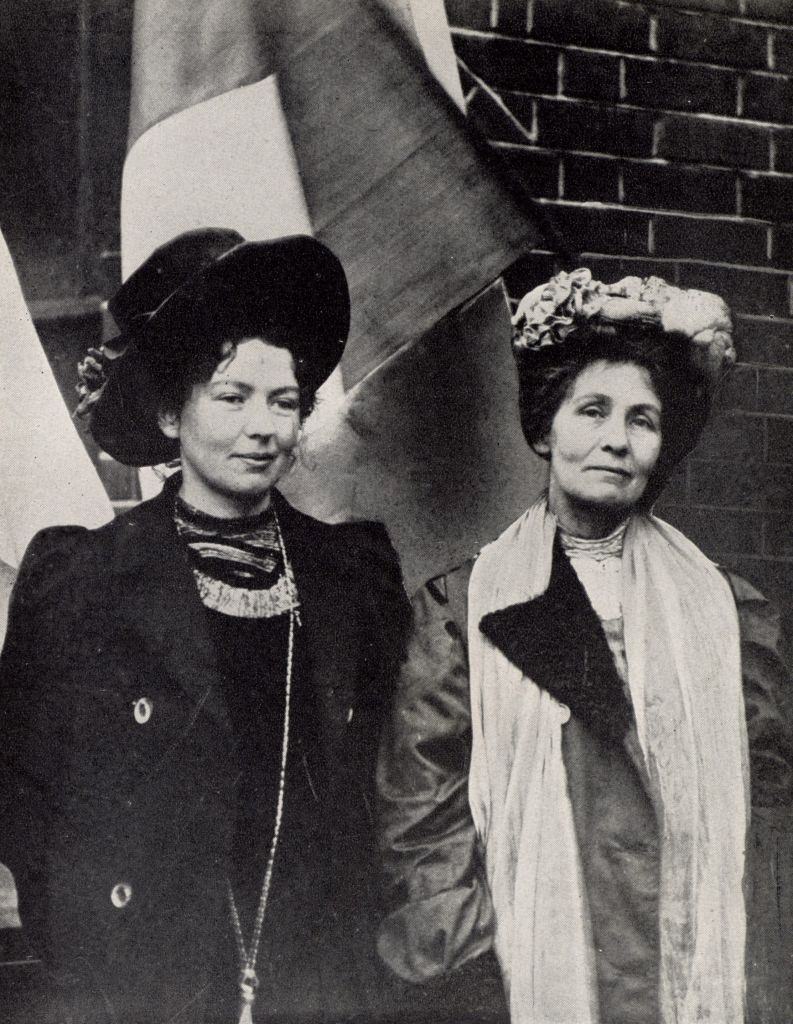 Emmeline Pankhurst with her daughter Christabel, 1903.