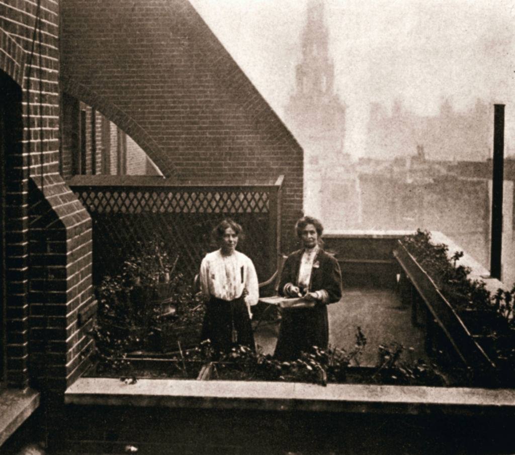 Emmeline and Christabel Pankhurst British Suffragettes London, 1908.