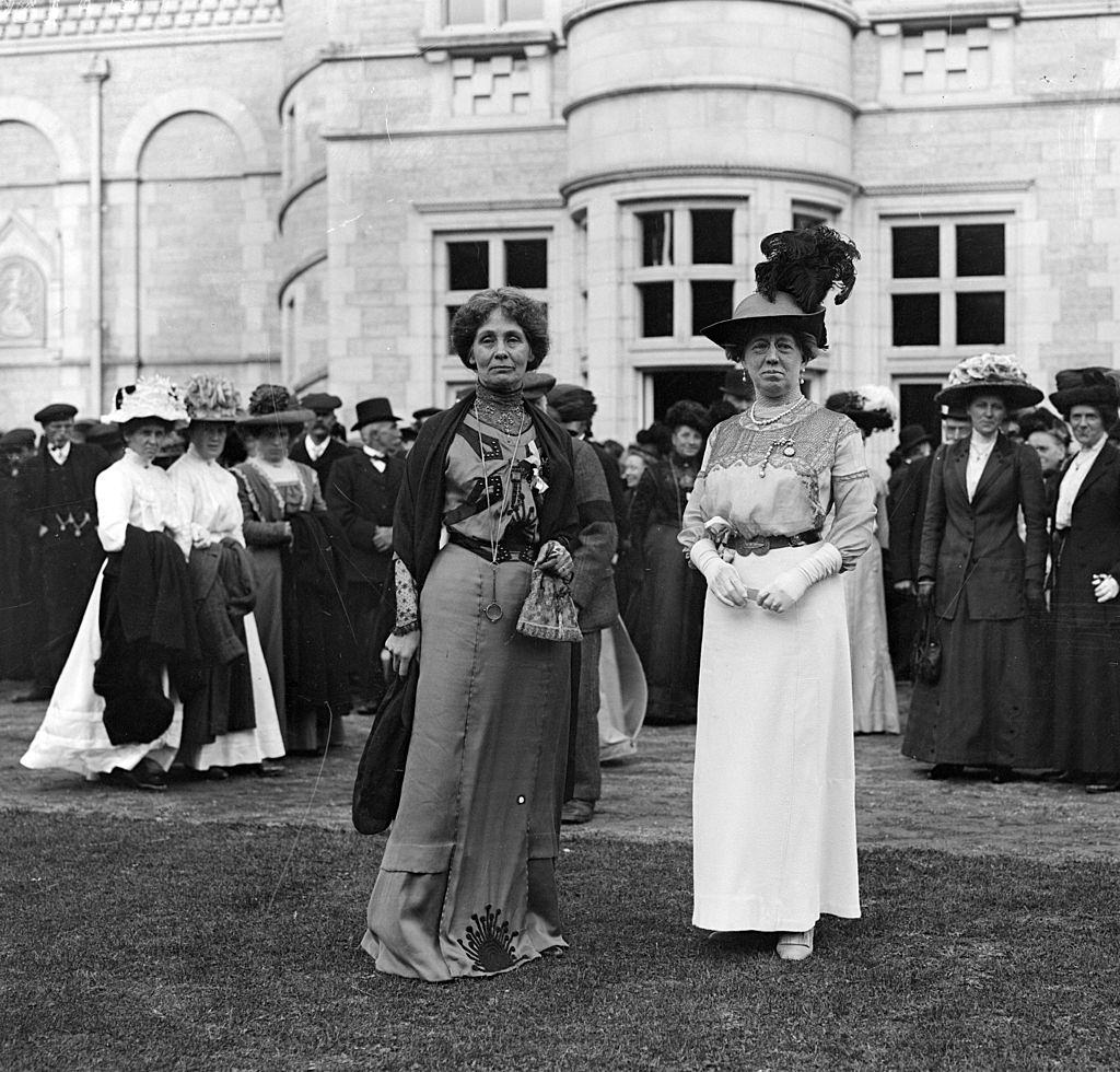 Emmeline Pankhurst with her friend, 1911.