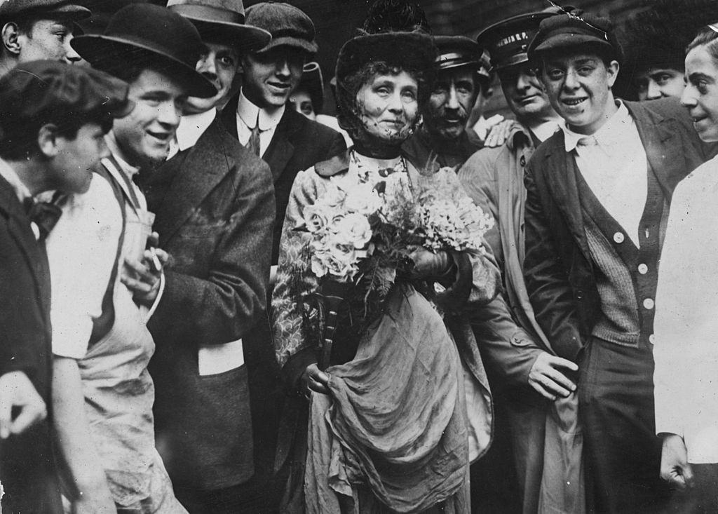 Emmeline Pankhurst in the area of New York known as the Battery, after her release from Ellis Island.