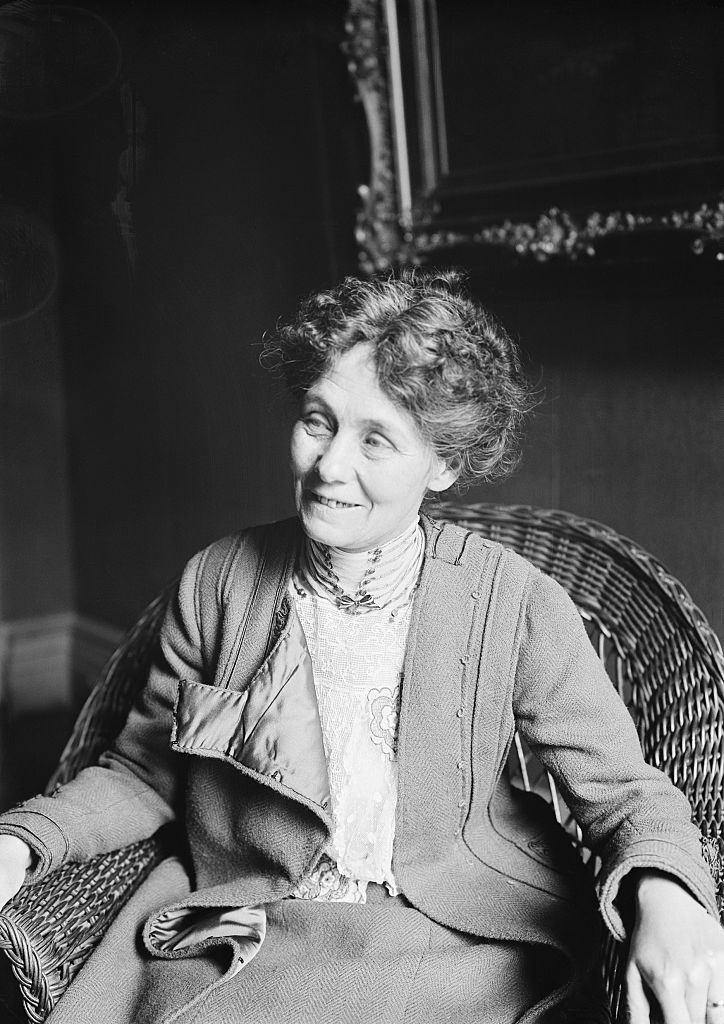 Emmeline Pankhurst Seated and Smiling, 1915.