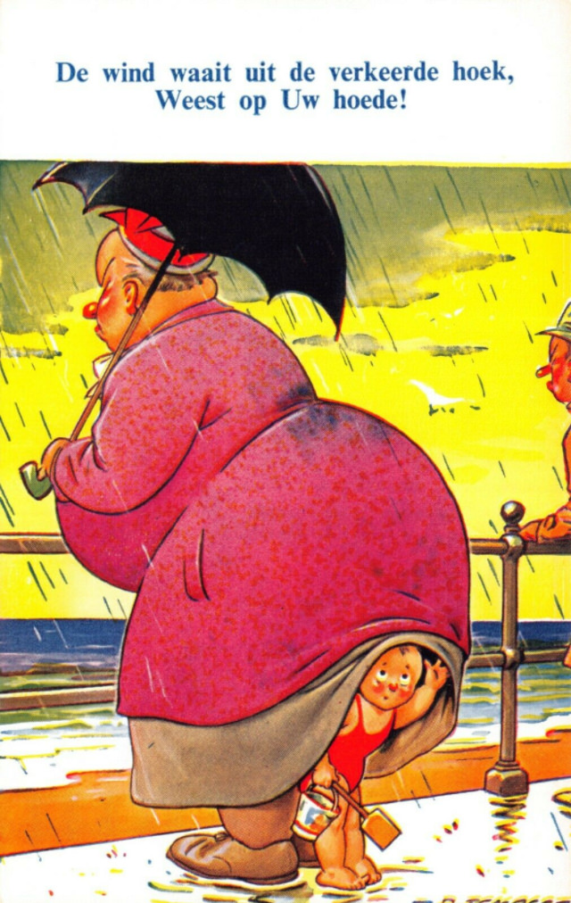 Hilarious Comics featuring Fat Lady by Donald McGill from the Early 1900s