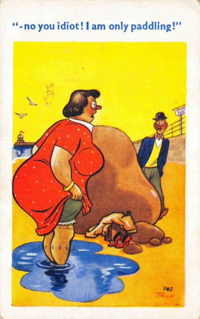 Hilarious Comics featuring Fat Lady by Donald McGill from the Early 1900s