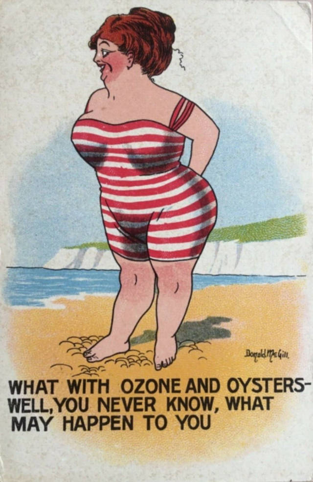 Hilarious Comics featuring Fat Lady by Donald McGill from the Early 1900s