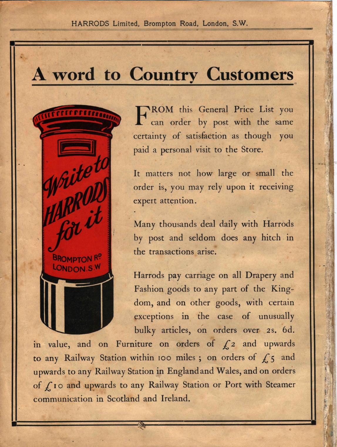 Harrods for Everything: The London Department Store of the 1910s that Was the Amazon of Its day