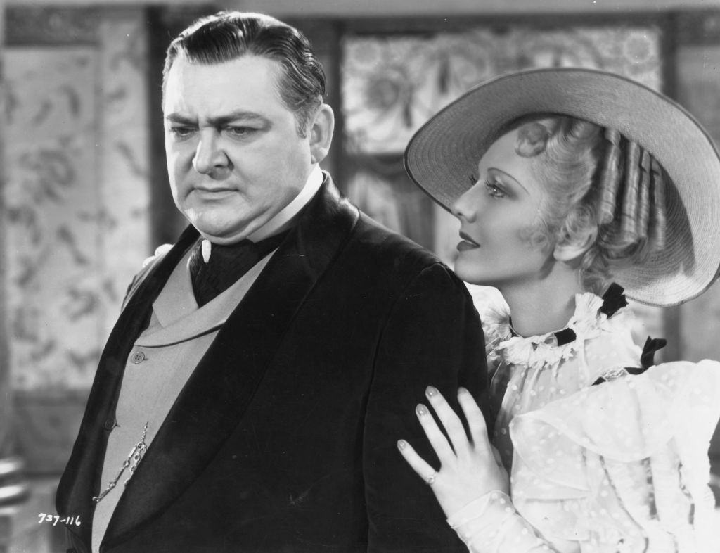Jean Arthur with Edward Arnold in the movie 'Diamond Jim', 1935.