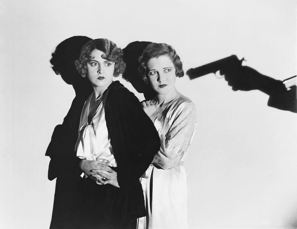 Jean Arthur with Florence Eldridge in the movie 'The Greene Murder Case', 1929.