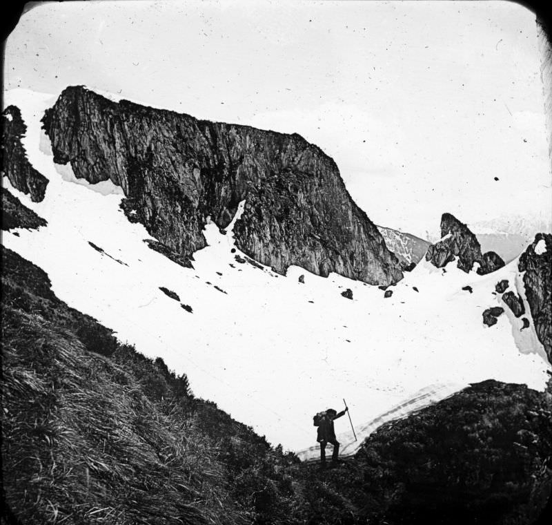 Snow field, Luchon, May 1899