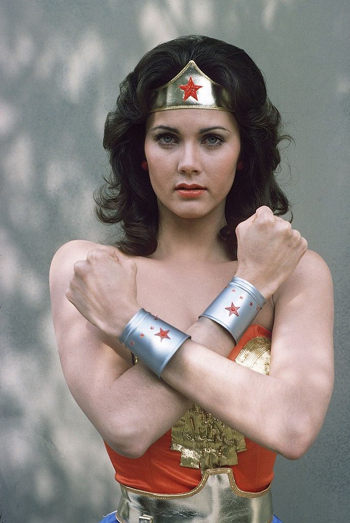 Lynda Carter as Wonder Woman in the episode 'Wonder Woman Meets Baroness Von Gunther', 1976.