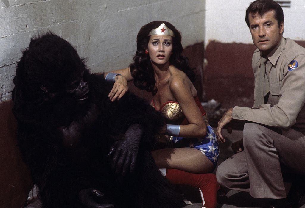 Lynda Carter as Wonder Woman in the episode 'Wonder Woman vs. Gargantua', 1976.