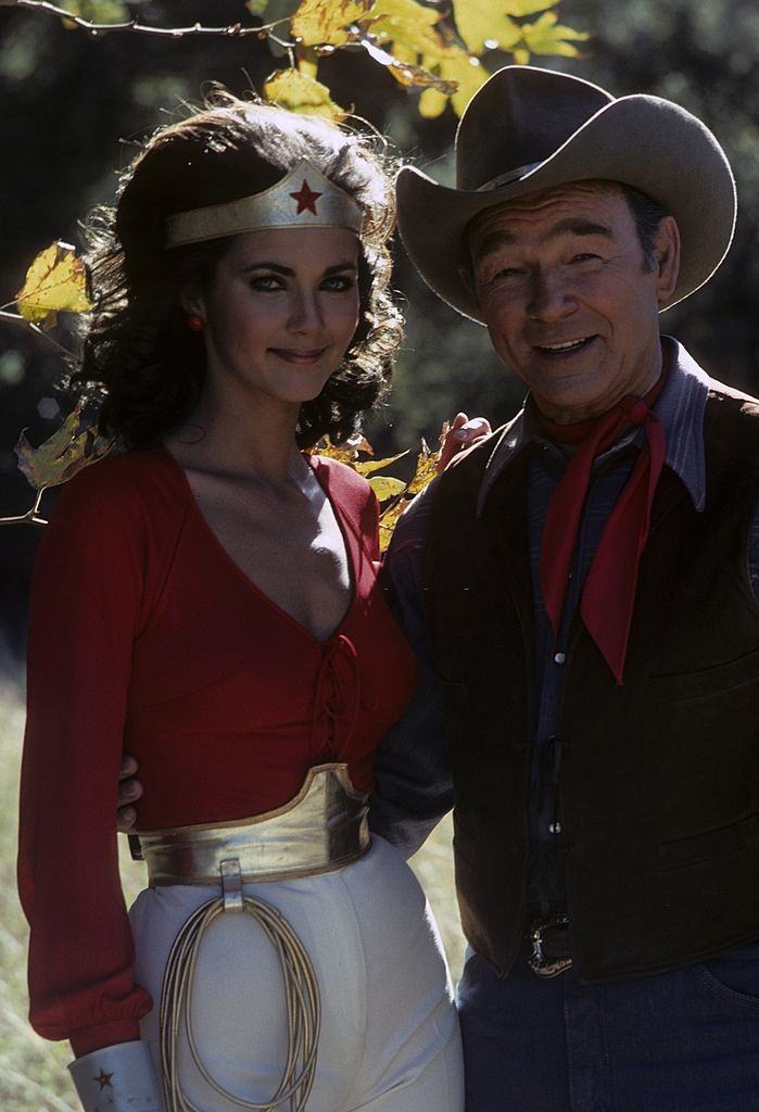 Lynda Carter with Roy Rogers in the episode 'The Bushwackers', 1977.