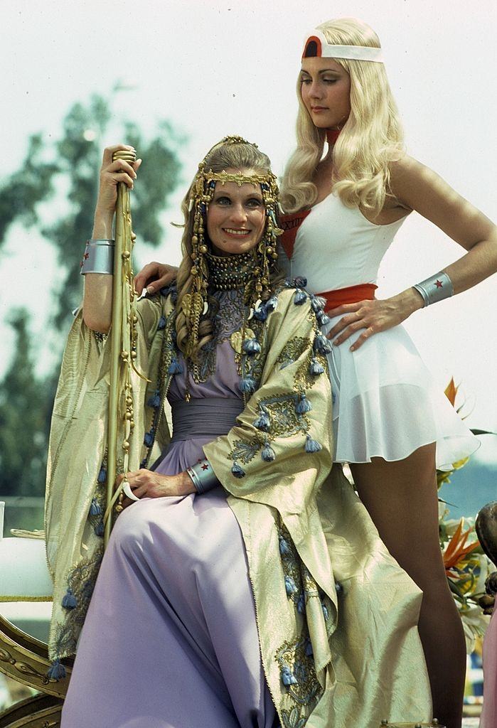 Lynda Carter with Cloris Leachman in 'The New Original Wonder Woman', 1975.