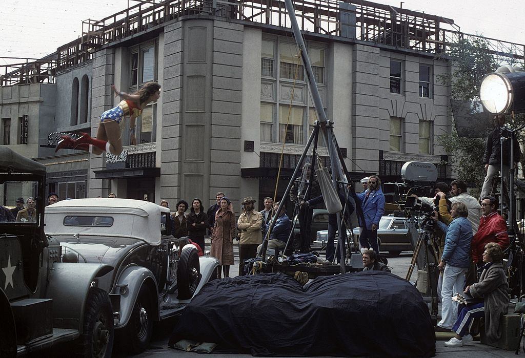 Lynda Carter performing the stunt in 'The New Original Wonder Woman', 1975.