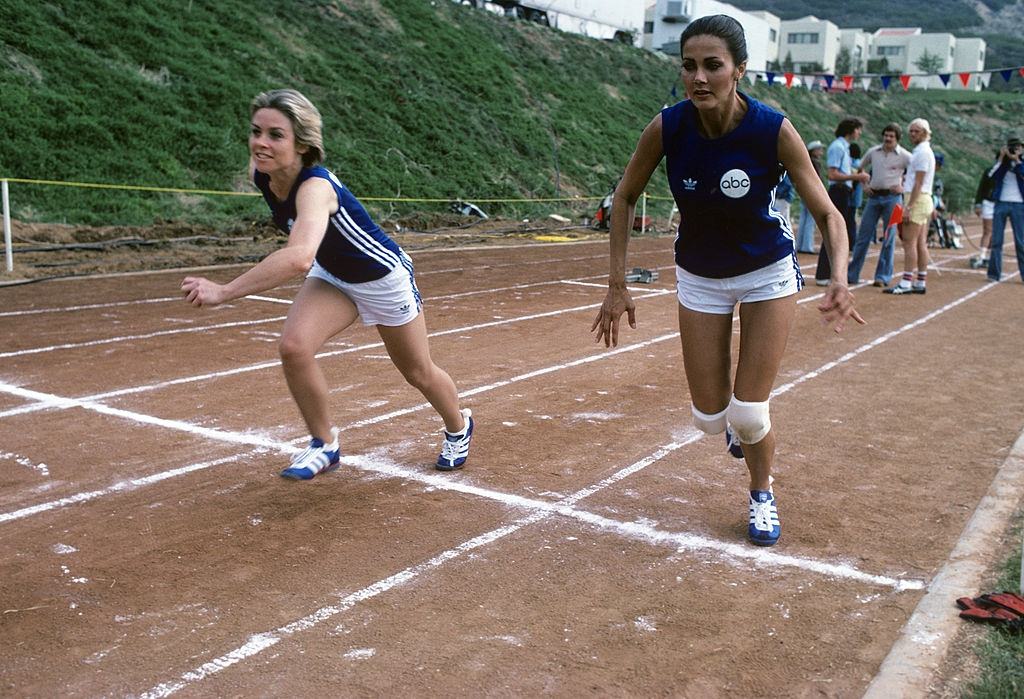 Lynda Carter in the 'Battle of the Network Stars', 1976.