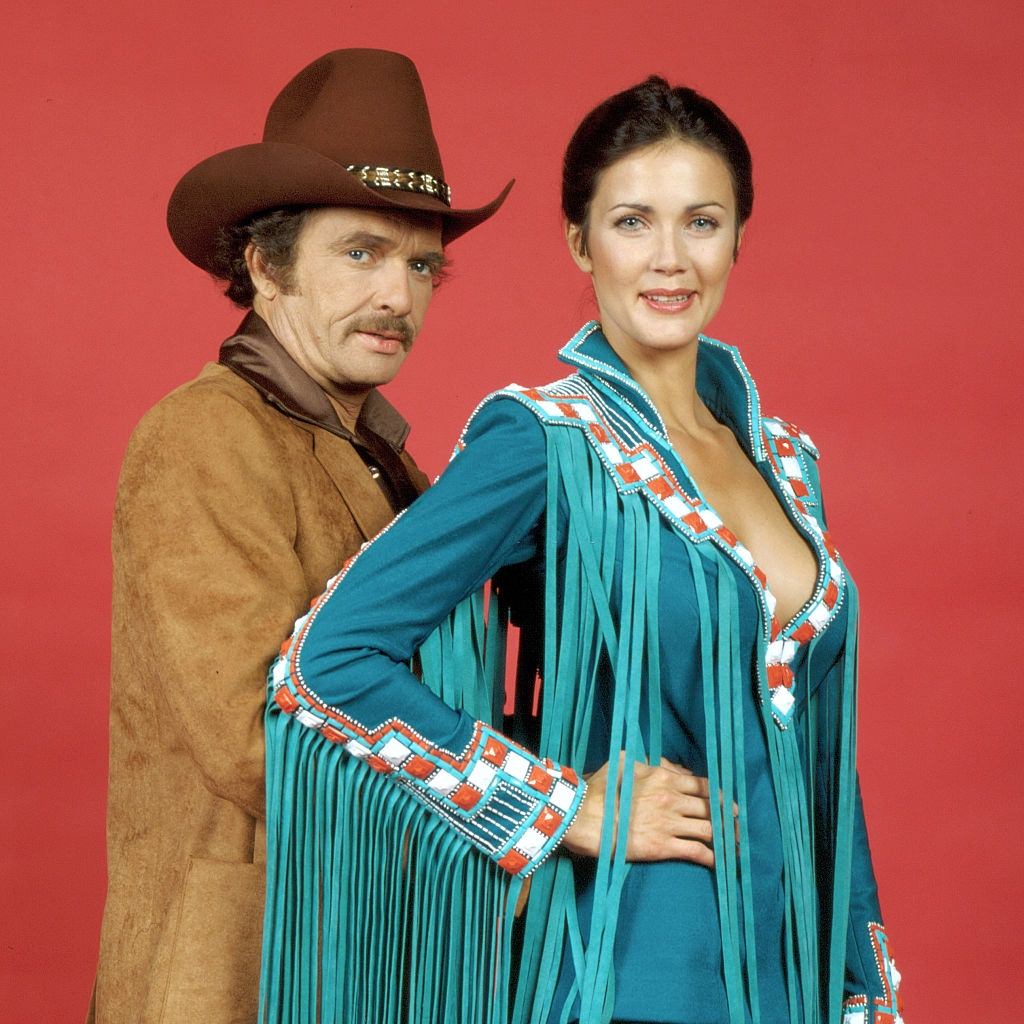 Lynda Carter with singer Merle Haggard, 1980.