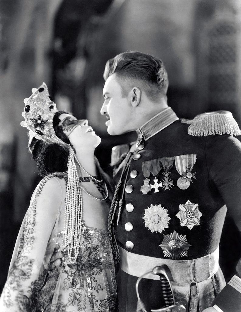 Mae Murray and Jean Hersholt in a scene from the movie 'Jazzmania', 1923.
