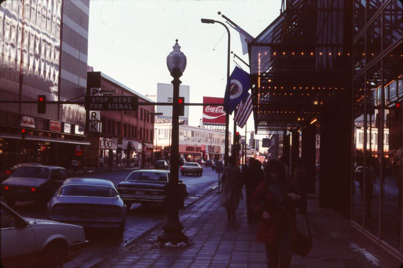 7th Street, looking to Hennepin Ave., Minneapolis, December 1984