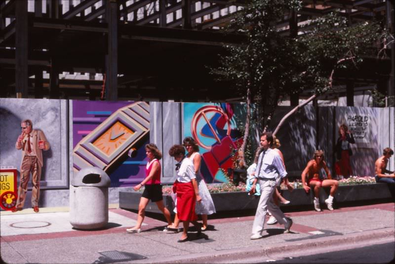 Nicollet Mall, during construction of The Conservatory (Upscale Retail Mall), Minneapolis, July-August 1986