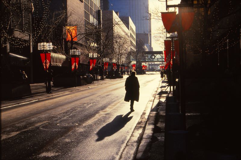 Nicollet Mall near 4th Street, Minneapolis, December 1988