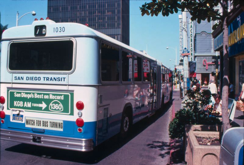 Route 7 bus on Broadway in Downtown San Diego