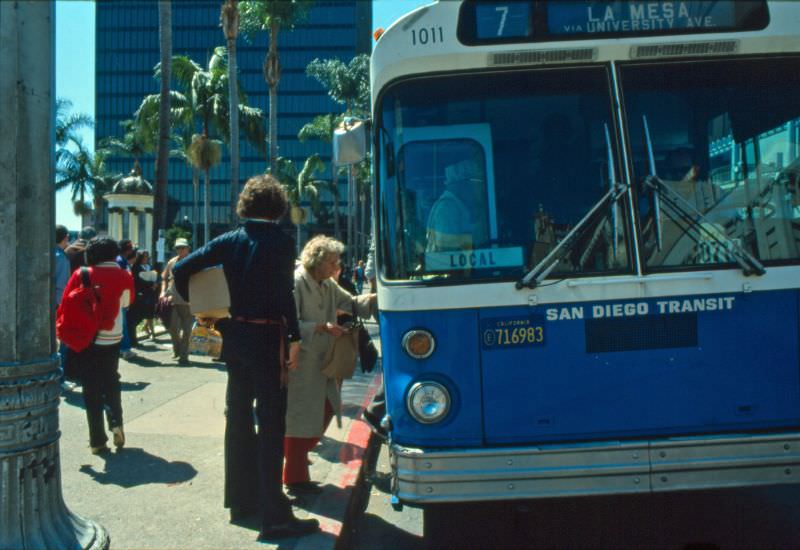 Route 7 bus on Broadway in Downtown San Diego