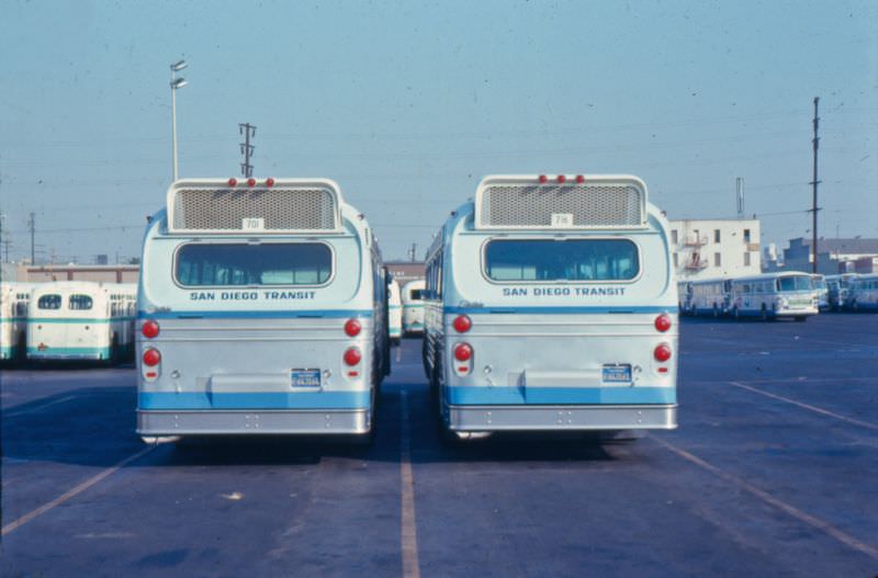 New to the San Diego Transit fleet here in 1974