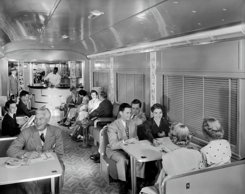 Southern Pacific Sunset Limited Lounge Car, Long View, Budd Company, June 1950